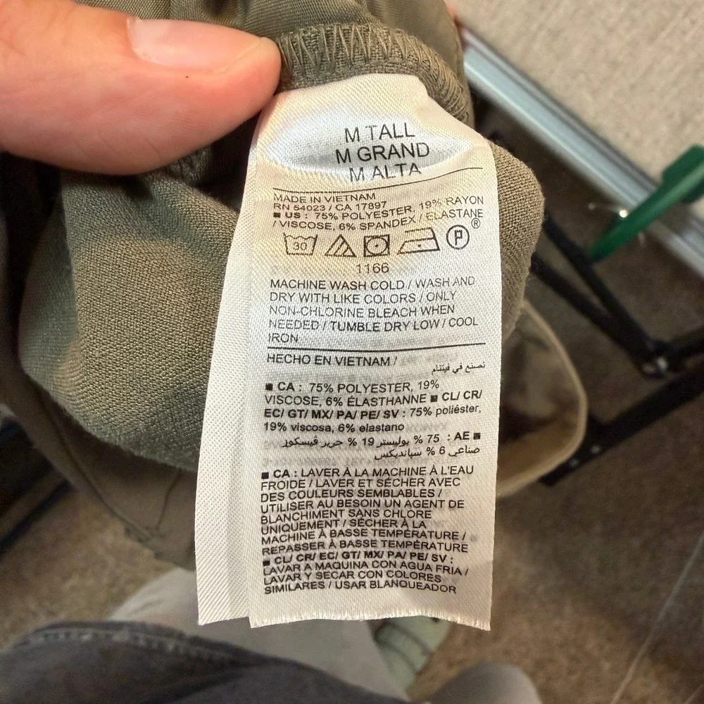 Old Navy Taylor Extra High-Rise Wide Leg Trouser Pants Olive Green Tall Medium